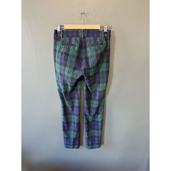 J. Crew Womens Green Plaid Chino Ruby Full Length Pants Size 2 - Picture 2 of 3